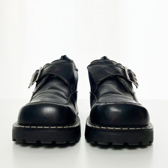 RARE L.E.I. Genuine Vintage 90s Black Chunky Platform Buckle Block Heels - Picture 4 of 16